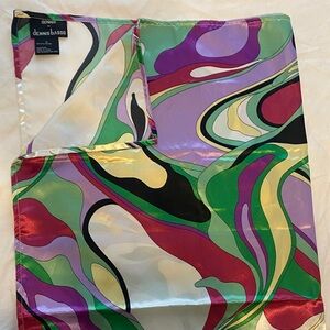 Dennis Basso Multicolor Abstract Silk Scarf
